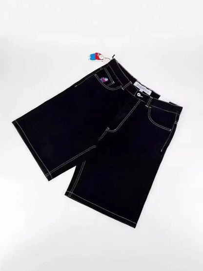 y2k polar skate big boy jeans gothic straight vintage skateboard wide leg denim pants embroidery blue loose jeans men clothing unique jeans style 3709