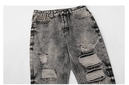 destroy distressed ripped denim jean pants new fashion biker jeans streetwear slim pants jogger y2k mens jeans skinny jeans men unique joggers style 1436