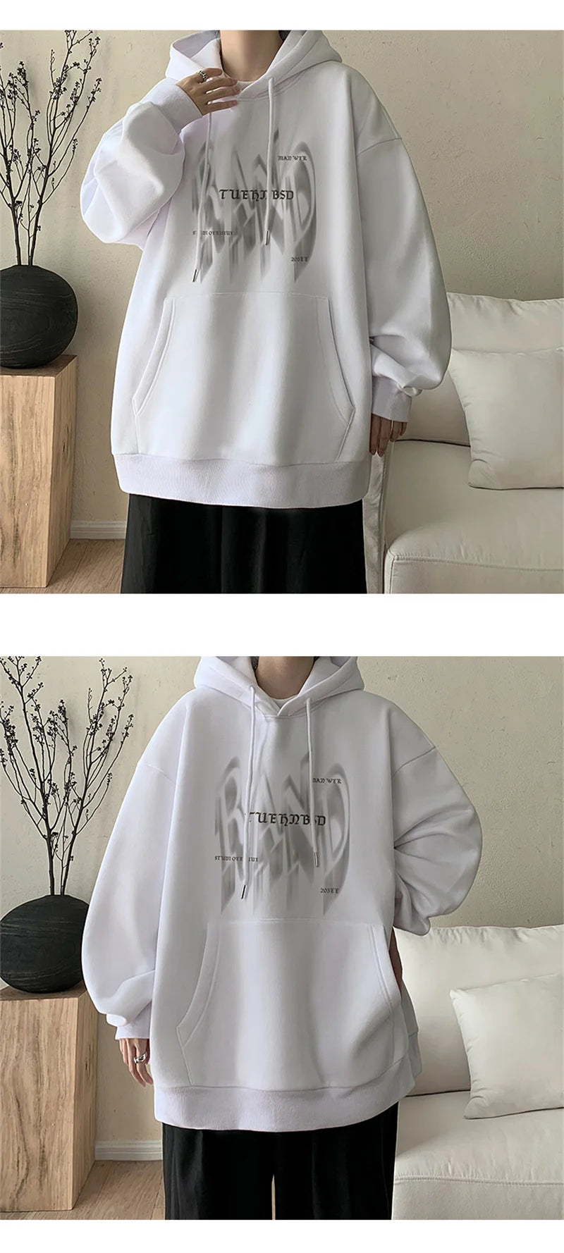 New Gothic Letter Printed Hoodies For Men Autumn Hip Hop Oversized Hooded Sweatshirt Y2K Streetwear Graphic Hoodie Tracksuit Street King Limited