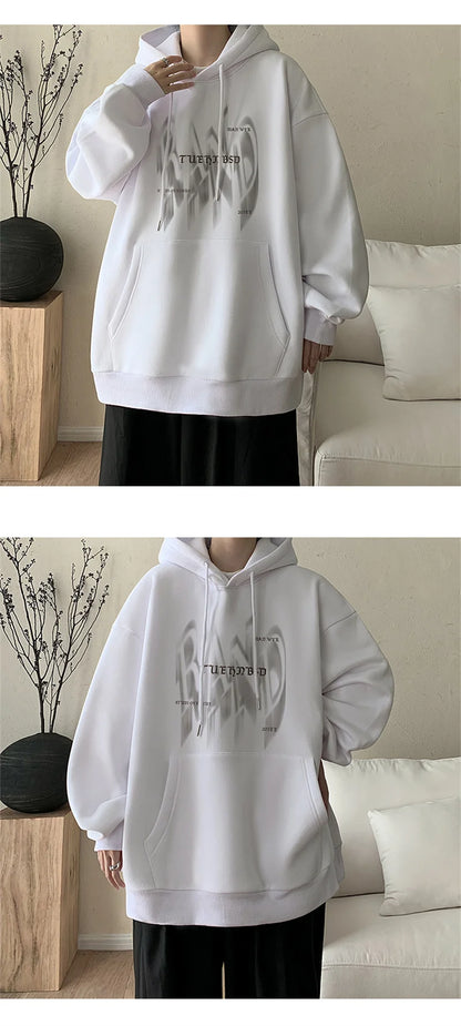 New Gothic Letter Printed Hoodies For Men Autumn Hip Hop Oversized Hooded Sweatshirt Y2K Streetwear Graphic Hoodie Tracksuit Street King Limited