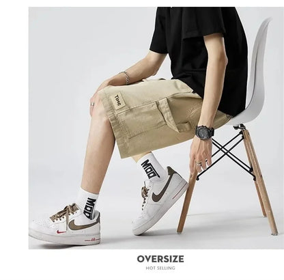 summer american casual retro shorts for men 2025 new loose straight short sweatpant streetwear fashion five point baggy bermudas unique joggers style 344