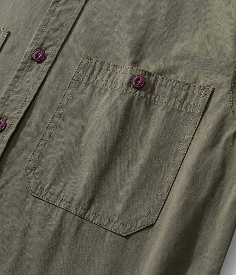 Men's Japanese Short Sleeve Cargo Shirt, Solid Color, Simple Fashion, Engineer Casual Shirt, 100% Cotton, New, Summer Street King Limited