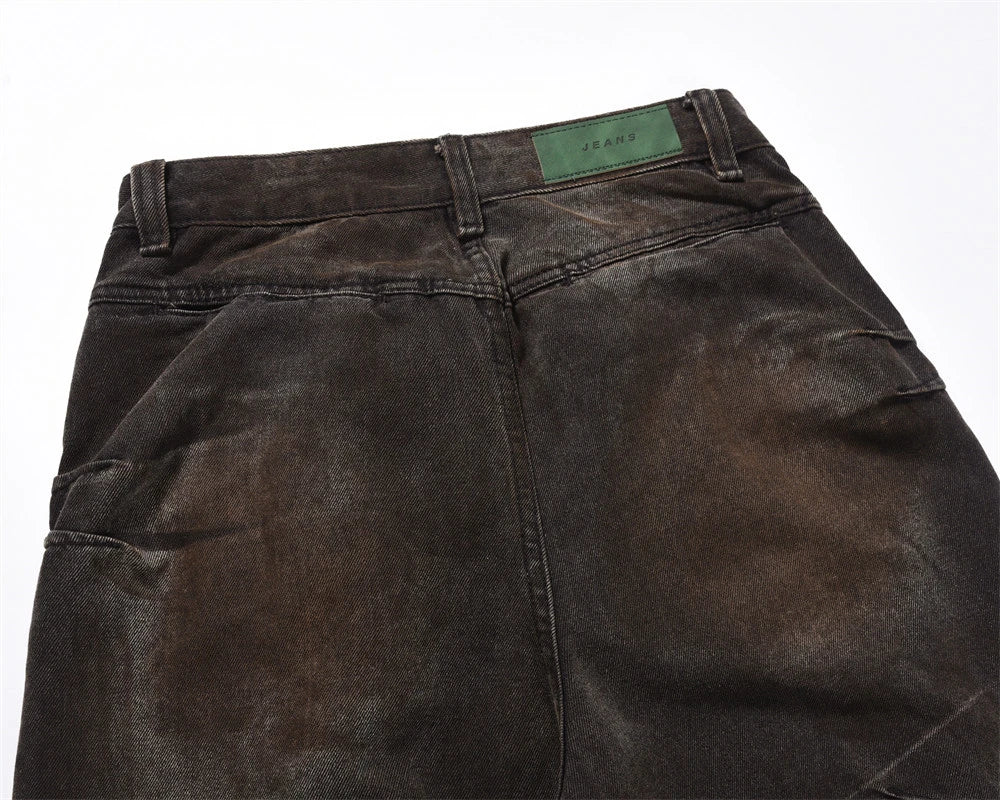 vintage baggy jeans men tie dyed distressed loose straight denim pants luxury designer jeans male streetwear hip hop trousers unique jeans style 288