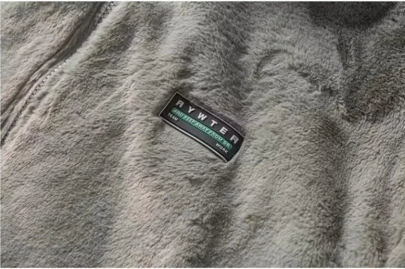 Street Lamb Wool Jacket Mens 2024 Winter Stand Collar Letter Patchwork College Parkas Fleece Warm New Thickening Couple Coats Street King Limited