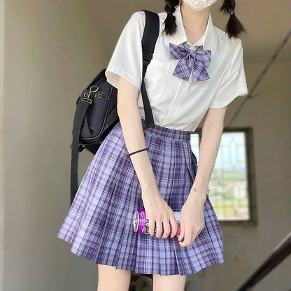 Jk Uniforms Gyaru School Uniform for Girl Student Pleated Skirt Uniform Set Women Short Sleeve Bow Tie Seifuku Japanese Style Street King Limited