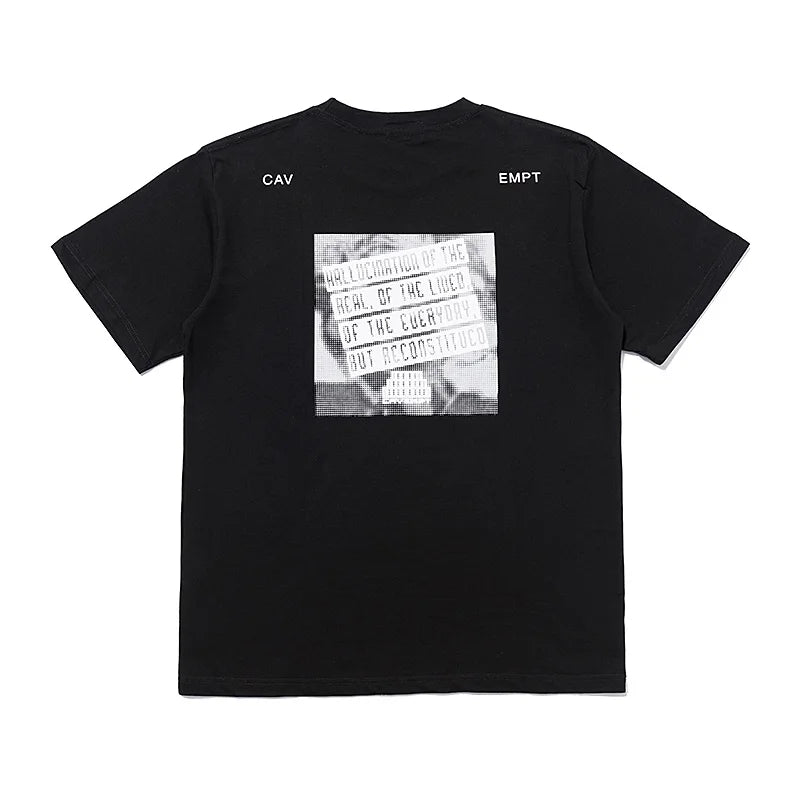 C.E T-shirts Men Woman Good Quality Cotton Casual Loose Vintage Abstract Face Printing Summer O-Neck CAVEMPT Top Tee Street King Limited