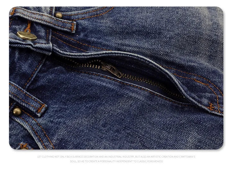 2024 autumn and winter new wave pants wash do old outline jeans unique jeans style 4805