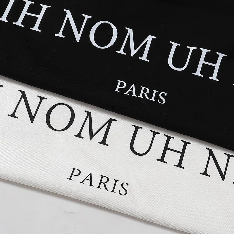 Black White IH NOM UH NIT Short Sleeve Tops Tee Men Woman Best Quality Simplicity Cotton Loose Versatile T Shirts Street King Limited