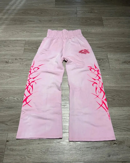 y2k american high street brand fashion loose floor length pants men harajuku retro gothic punk printed oversized trousers women unique default style 3650
