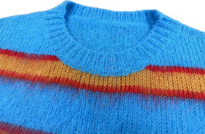 New 2023 Men Luxury Striped Colorful Mohair Gentleman Classic Cotton Knit Casual Sweaters Pullover Asian Size High Drake #527 Street King Limited