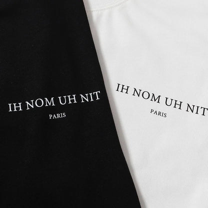 Black White IH NOM UH NIT Short Sleeve Tops Tee Men Woman Best Quality Simplicity Cotton Loose Versatile T Shirts Street King Limited
