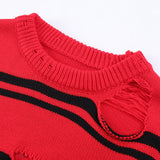 "Red Waves" Unisex Men Women Streetwear Graphic Sweater Daulet Apparel