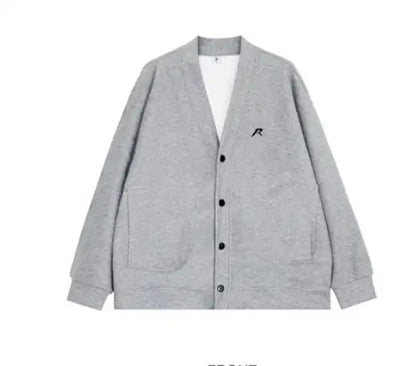 American V-neck Mens Cardigan Spring New Embroidered Casual Loose Couple Knitted Coats Single Breasted Solid Sweater Jackets Street King Limited