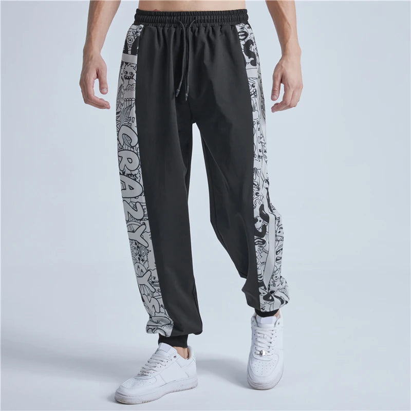 rainbowtouches 2022 brand mens casual pants high street printing loose straight men fashion mens trousers unisex relaxed fit trousers