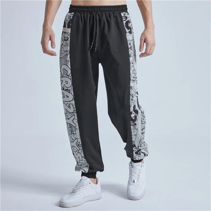 rainbowtouches 2022 brand mens casual pants high street printing loose straight men fashion mens trousers unisex relaxed fit trousers