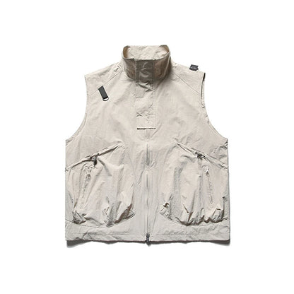 summer men fishing travel photo hiking vest waistcoat outdoor leisure solid color vest khaki black casual sleeveless jacket unique default style 6214