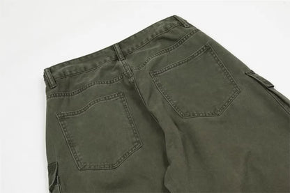 new multi pocket heavy industry washed cargo pants mens high rise loose y2k vintage streetwear oversized straight leg jeans unique cargo style 811