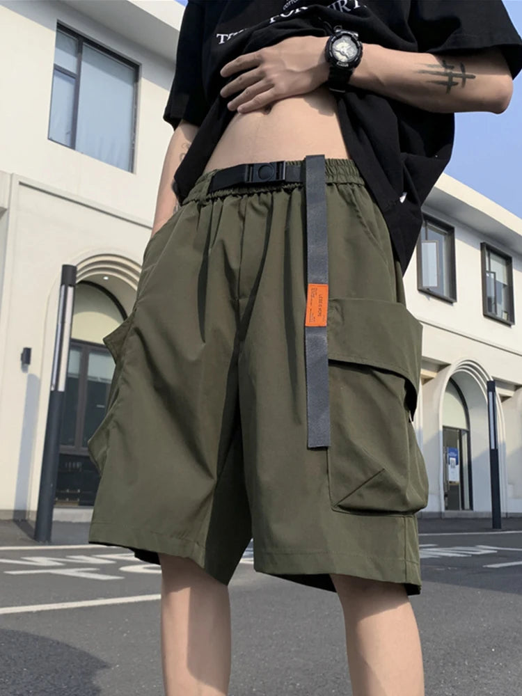 american functional cargo shorts for men 2024 summer multi pockets baggy gym short pants y2k streetwear bermuda shorts hombre unique cargo style 386