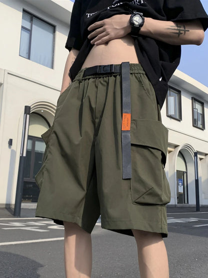 american functional cargo shorts for men 2024 summer multi pockets baggy gym short pants y2k streetwear bermuda shorts hombre unique cargo style 386