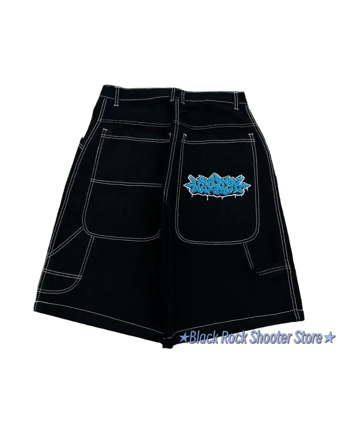 Hip Hop Wexwear Letter Embroidery Graphic Shorts Harajuku Streetwear Y2k Black Jeans Denim Baggy Gym Skate Shorts Men Clothing Street King Limited