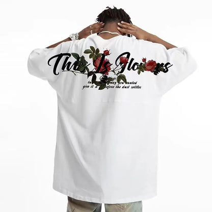 National trend American retro washed distressed short-sleeved t-shirt for men 2024 loose ins street style hip hop  men clothing Street King Limited