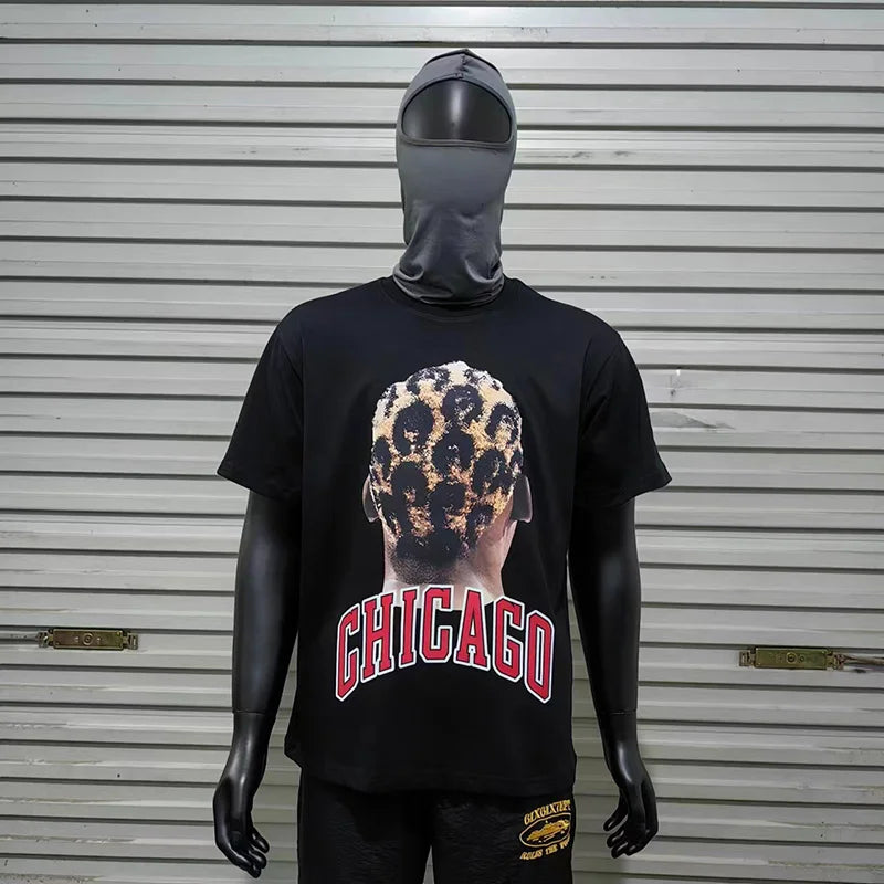 2024ss New IH NOM UH NIT T-shirt Masked Gold Necklace Printing Men Woman Good Quality Chaopai Top Tees Street King Limited