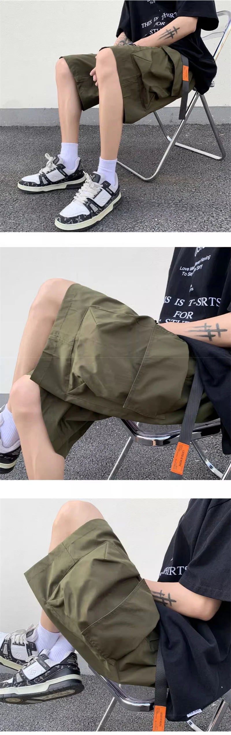 american functional cargo shorts for men 2024 summer multi pockets baggy gym short pants y2k streetwear bermuda shorts hombre unique cargo style 375