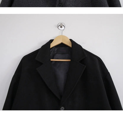 2024 loose casual mens solid color jacket fashion daily commuting windproof short woolen coat thickened warm unique shorts style 329