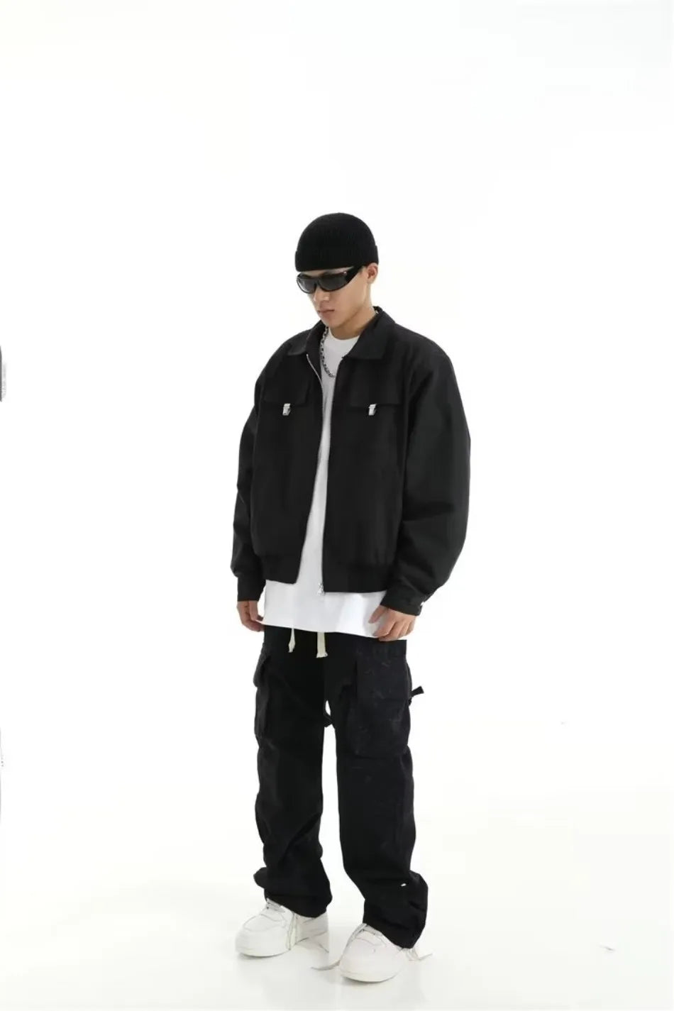high street tooling bomber jacket mens spring retro double pocket loose short pilot coats lapel zipper khaki baseball jersey unique shorts style 3203
