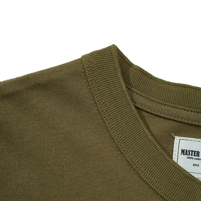 Summer Men's Heavy Cotton T Shirt Solid Color Round Neck Short Sleeve Basic Shirt TopTees Male Leisure Knitted Henry Tshirt Street King Limited