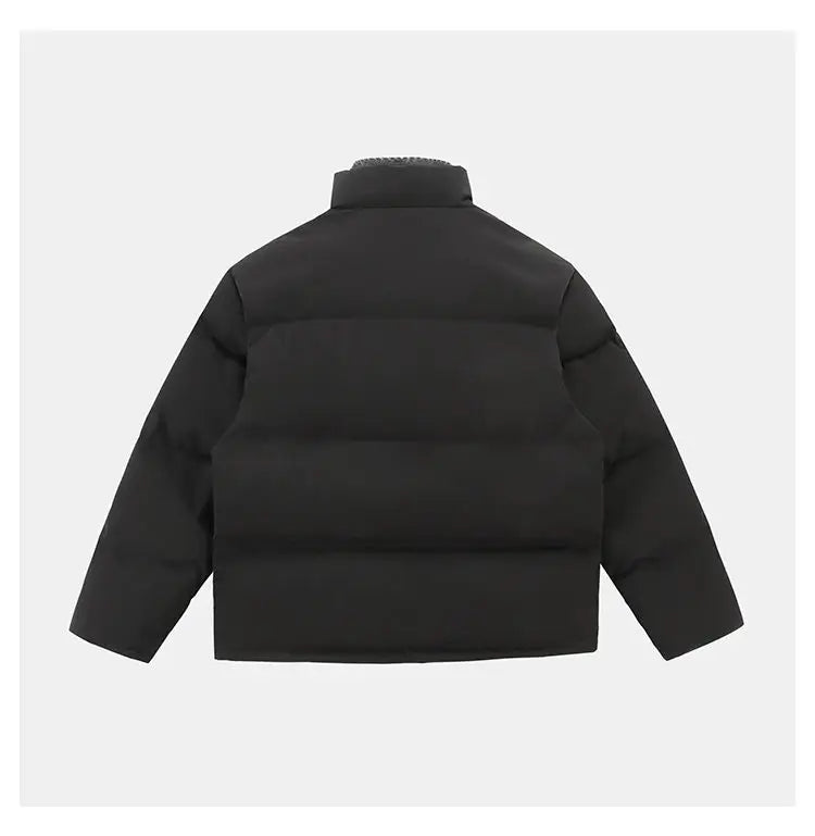 Winter Splice Denim Cotton-padded Jacket Men Women Stand Collar Fashion Loose Casual Thicken Warm Parkas Jacket Boyfriend Coat Street King Limited