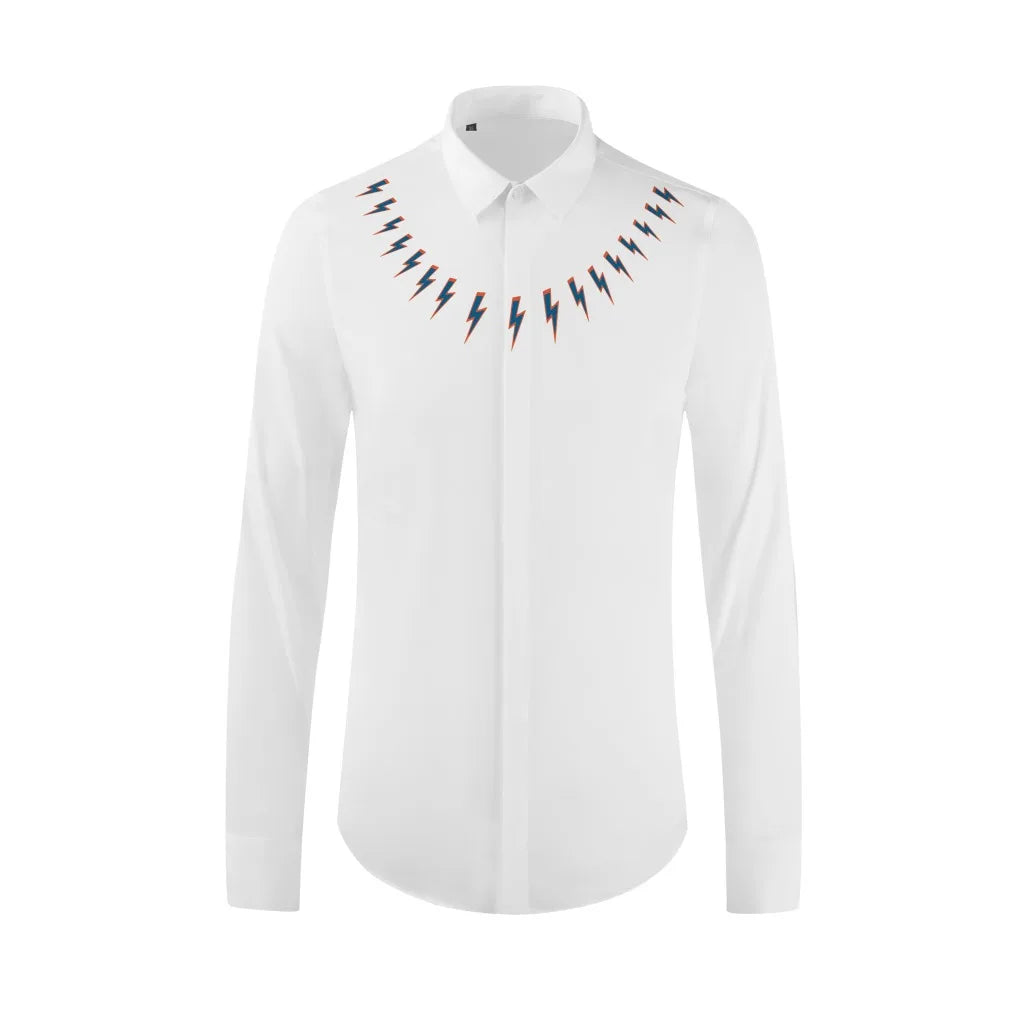 New 2022 Men Classic NEIL BARRETT thunderbolt Fashion Cotton Casual Shirts Shirt high quality Pocket Short sleeves S 2XL #A686 Street King Limited