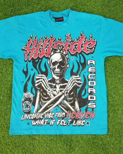 American retro Gothic skull pattern printed oversized T-shirt women's Y2K street style, loose and versatile short sleeved shirt Street King Limited