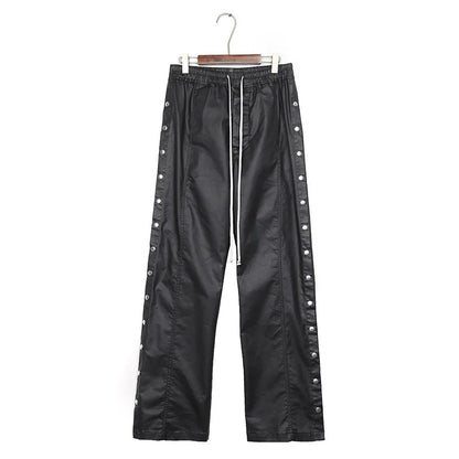 new men 2023 rick waxed workwear breasted rivet sides cargo comfortable cotton parkour sweat casual pants sweatpants tag 721 streetwear sweatpants