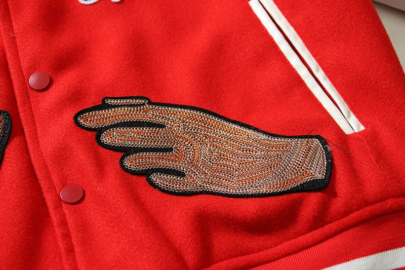 high street color block graffiti embroidery baseball jacket mens leather sleeve woolen patchwork stand oversized winter coats unique default style 939