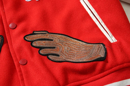high street color block graffiti embroidery baseball jacket mens leather sleeve woolen patchwork stand oversized winter coats unique default style 939