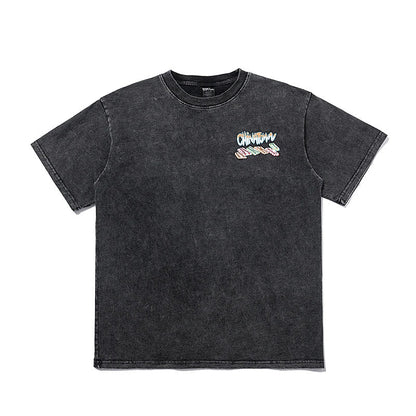 Rainbowtouches 2022 New Brand Men's T-Shirt Unisex High Street Vintage Graffiti Loose Casual Dark Shirts Street Fashion Hip Hop Street King Limited