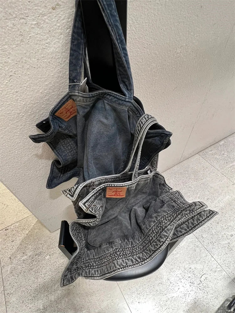 New 2024 Capacity Embroidered Project Messenger Strap Bag Men Women High Quality denimFunctional Shoulder Bags #787 Street King Limited