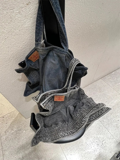 New 2024 Capacity Embroidered Project Messenger Strap Bag Men Women High Quality denimFunctional Shoulder Bags #787 Street King Limited