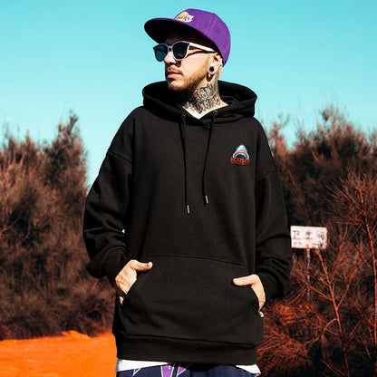 New in Anime Shark Graphic Printed Hooded Sweatshirts Men Hip Hop Fashion Pullover Hoodies Y2K Streetwear Loose Fleece Hoody Street King Limited
