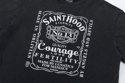 Vintage Retro Washed Distressed High-Street Printing T-Shirt Tops Street King Limited
