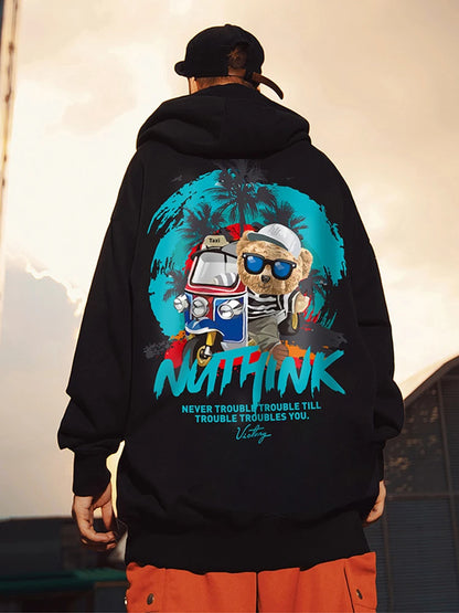 Funny Vacation Bear Graphic Printed Hoodies For Men Streetwear Hip Hop Clothing Fleece Hooded Sweatshirts Y2K Pullover Hoody Street King Limited