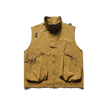 summer men fishing travel photo hiking vest waistcoat outdoor leisure solid color vest khaki black casual sleeveless jacket unique default style 6211