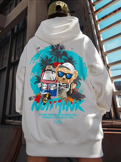 Funny Vacation Bear Graphic Printed Hoodies For Men Streetwear Hip Hop Clothing Fleece Hooded Sweatshirts Y2K Pullover Hoody Street King Limited