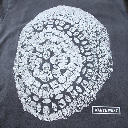 Vintage Retro KANYE WEST ALBUM Print High-Street Hip-Pop Cotton Washed Casual Oversized Tops T-Shirt Street King Limited