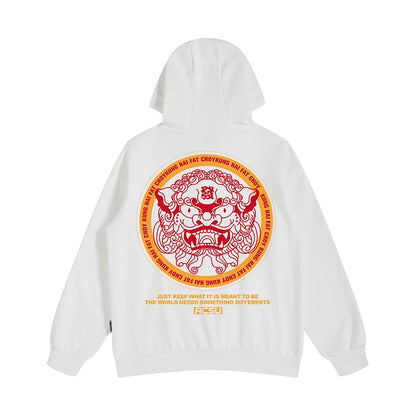 Autumn Dancing Lion Print Hooded Sweatshirts Hombre Hip Hop Fleece Streetwear Hoodies New Oversized Y2K Vintage Fashion Hoody Street King Limited