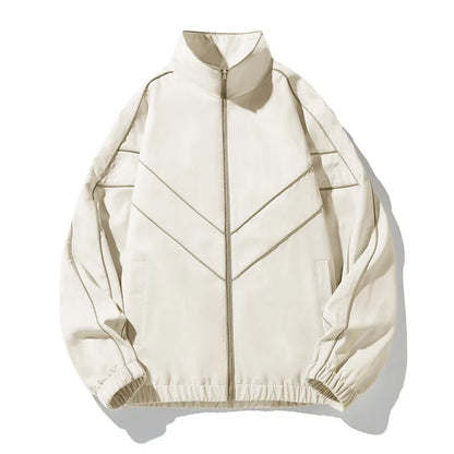 mens casual jackets oversized outdoor stand collar baseball coat spring casual varsity coat running fashion windbreaker unisex relaxed fit trousers