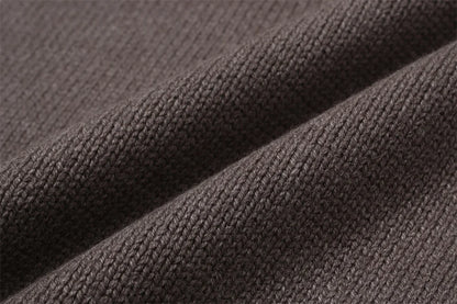 Undermycar 2023 New High Street Fashion Brand Worn Out Hole Large Loose Round Neck Sweater Brown Street King Limited