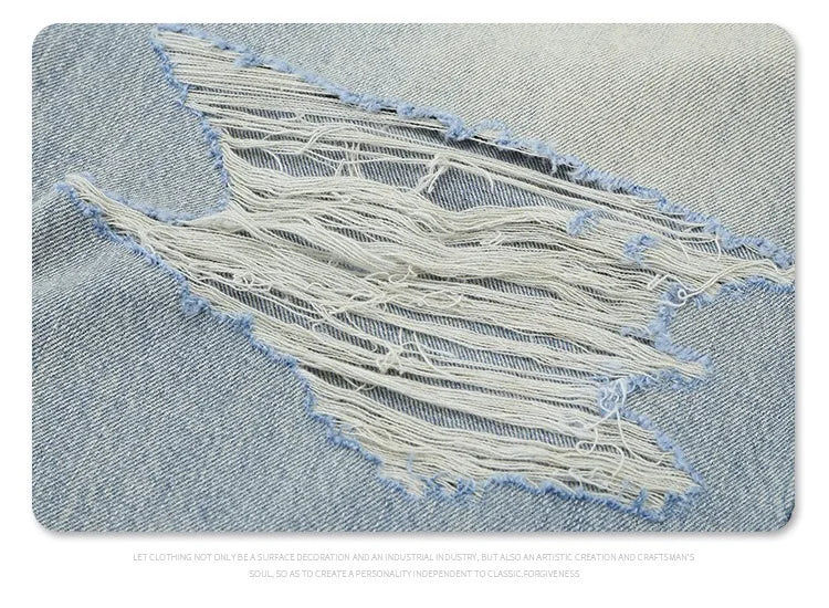 Straight Jeans with torn knees Street King Limited