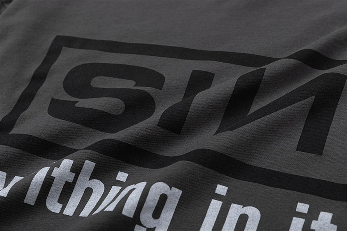 Summer Retro Vintage SIN Print High-Street Distressed Worn Cotton Casual Loose Long Sleeve T-Shirt Pullover Street King Limited